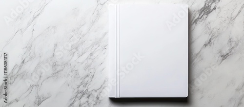 Blank sketchbook on a marbl...