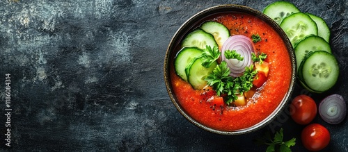 A bowl of gazpacho soup fea...