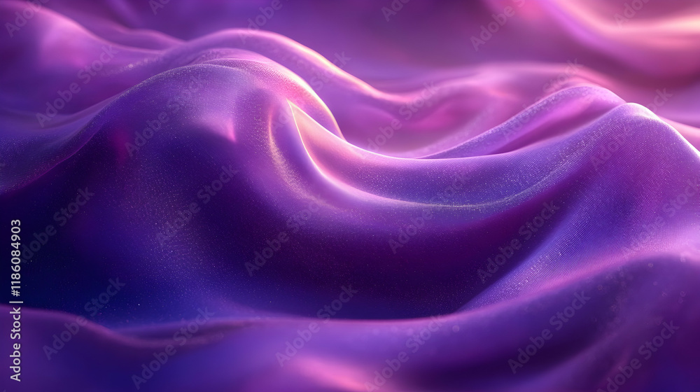 Obraz premium Purple silk waves, studio backdrop, texture
