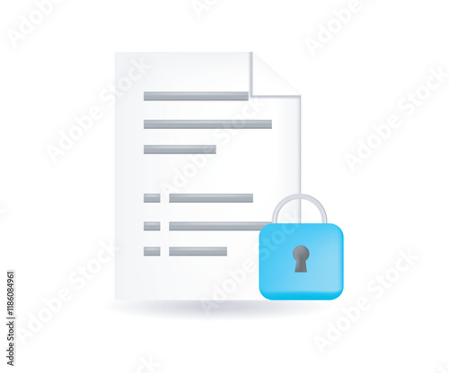 Document file security padlock concept