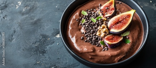 Chocolate smoothie bowl or ...