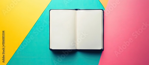 Sketchbook on a vibrant bac...