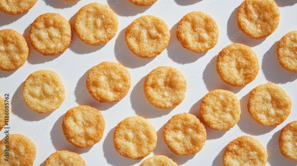 Dry round cracker cookies isolated on a white background Dry round cracker cookies isolated on a white background