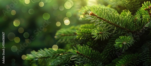 Green spruce pine needles b...