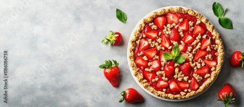 Tasty summer dessert strawb...