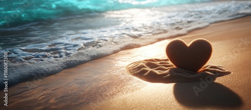 Heart created in the sand w...