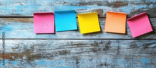 Vibrant sticky notes on a w...