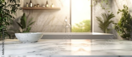Empty marble tabletop with ...