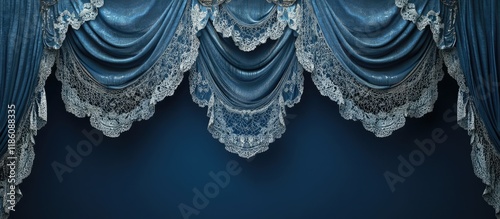 New blue drapes and lace. w...