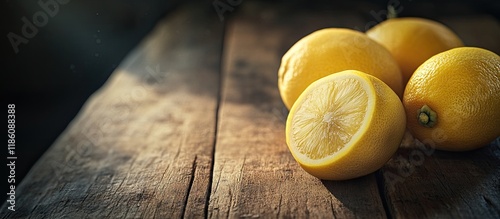 lemons on a wooden surface....