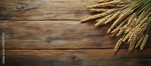 Wheat spikes bouquet on a r...