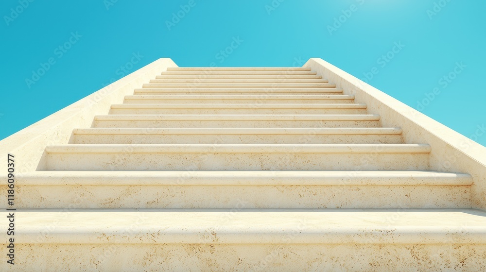Ascending Steps to Success A Staircase Leading to a Bright Future under a Clear Blue Sky Ascending Steps to Success A Staircase Leading to a Bright Future under a Clear Blue Sky