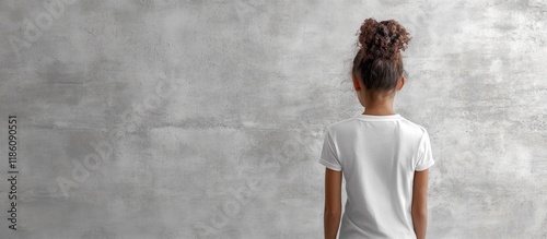 Young girl in a plain white...