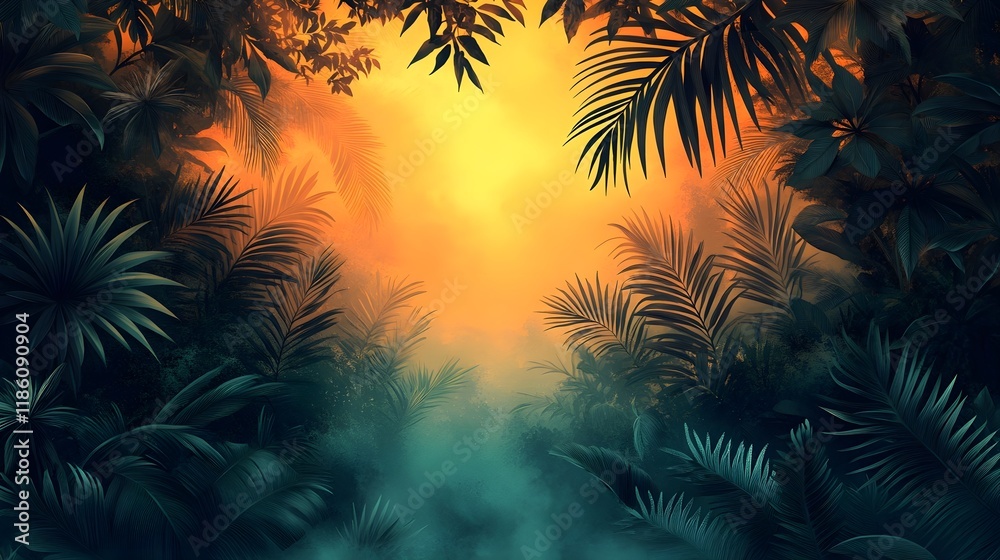 A background of a tropical gradient merging vibrant teal with sunset orange. A background of a tropical gradient merging vibrant teal with sunset orange.
