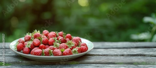 Ripe red wild strawberries ...