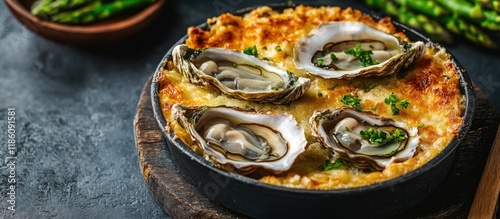 Homemade gratin of baked oy...