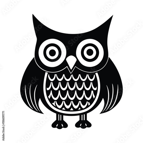owl on white background