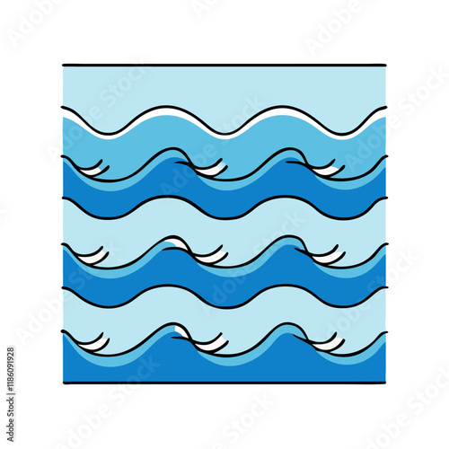 calm ocean waves vector icon, singles awareness vector illustration - simple illustration of calm ocean waves perfect for logos, and self love -themed designs.