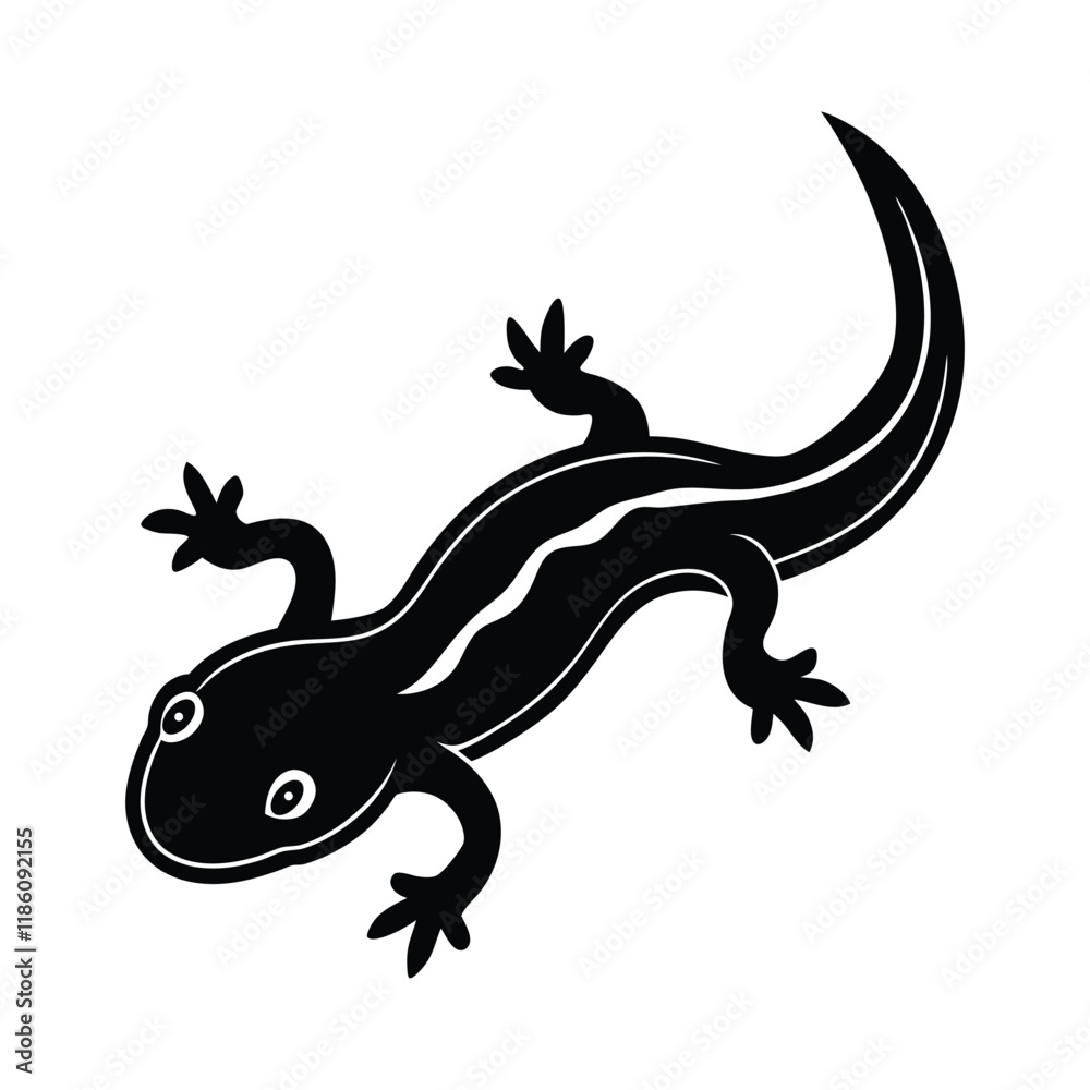 Naklejka premium lizard on a white background