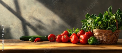 Fresh vegetables resting on...