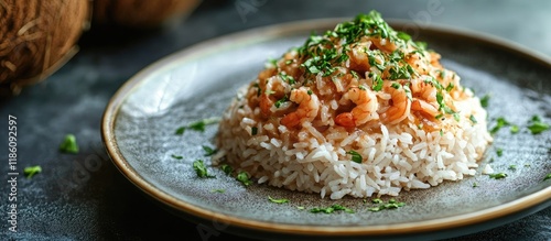 Crispy rice topped with coc...