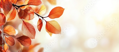 Bright autumn leaves agains...