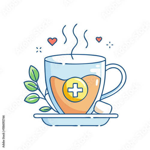 healing tea vector icon, singles awareness vector illustration - simple illustration of healing tea perfect for logos, and self love -themed designs.