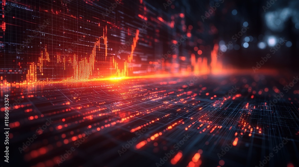 Abstract glowing digital data network background. Abstract glowing digital data network background.