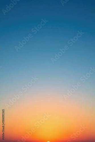 Soft blue sky gradually transitions to warm orange hues at sunset, sunset, gradient