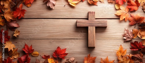 Wooden cross surrounded by ...