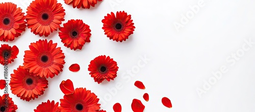 Beautiful bright red gerber...