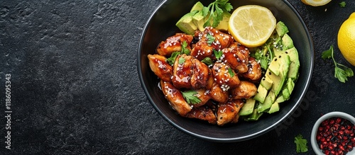 Teriyaki chicken accompanie...