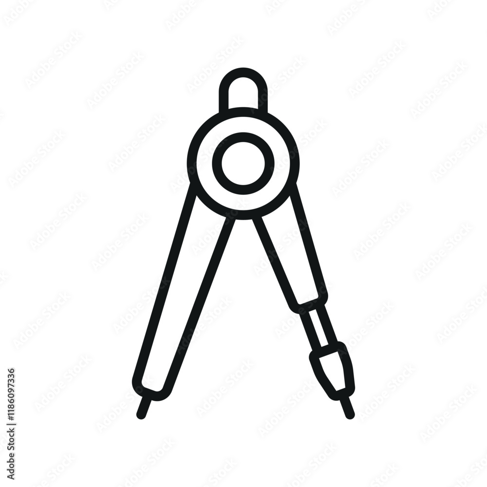 Ruler compass icon featuring a sleek and modern style, ideal for adding accuracy to engineering, architecture, or design-related projects Ruler compass icon featuring a sleek and modern style, ideal for adding accuracy to engineering, architecture, or design-related projects