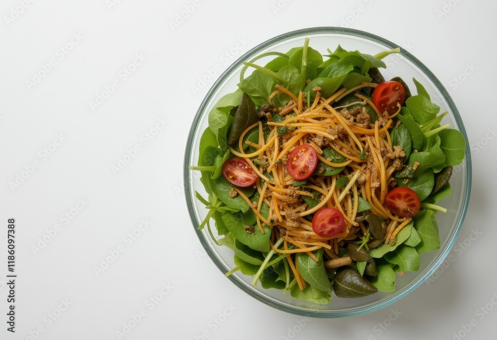 Fresh salad with spinach, carrots, and cherry tomatoes. Fresh salad with spinach, carrots, and cherry tomatoes.