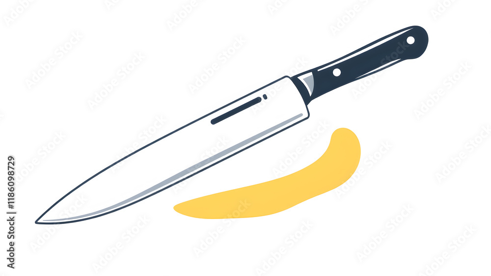 Obraz premium Knife icon vector, Kitchen knife icon on white background, Vector illustration. Generative AI