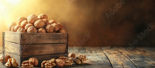 food background fresh walnu...