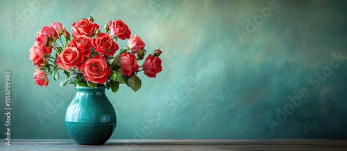 Vase containing lovely rose...