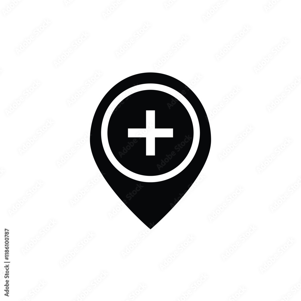 health place icon or symbol,vector illustration on white background. health place icon or symbol,vector illustration on white background.