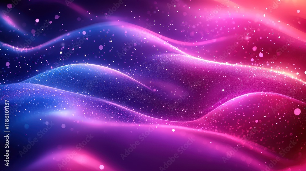 Obraz premium Abstract waves of vibrant colors and sparkles.