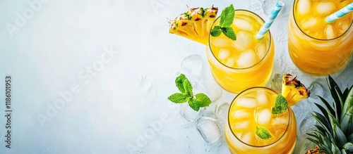 Homemade refreshing fruit d...
