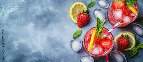 Fresh strawberry lemonade s...