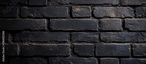 Old black brick wall textur...