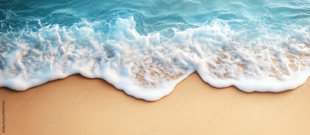 Beautiful sand and gentle blue waves of the sea Summer beach backdrop. with copy space image. Place for adding text or design Beautiful sand and gentle blue waves of the sea Summer beach backdrop. with copy space image. Place for adding text or design