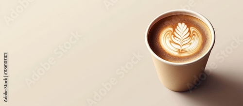 Cappuccino coffee in a pape...