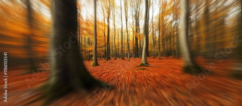Beech Tree Forest in Autumn...