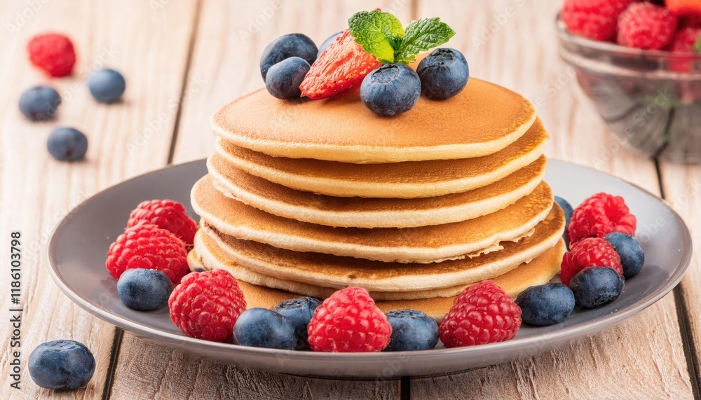Pancakes with fresh berries Pancakes with fresh berries