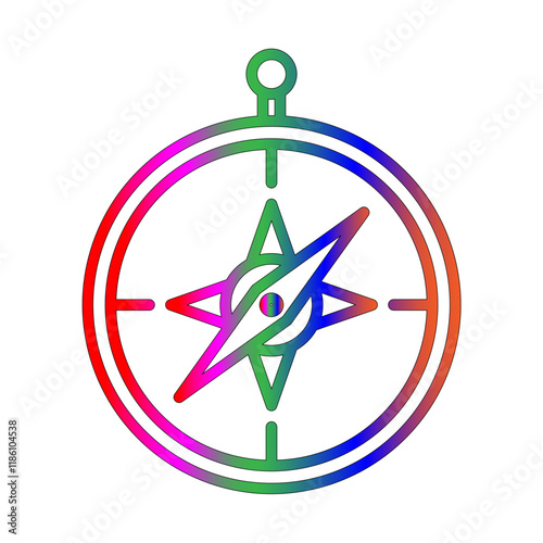 Compass line gradient icon