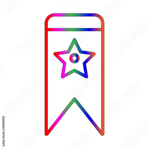 Bookmark line gradient icon
