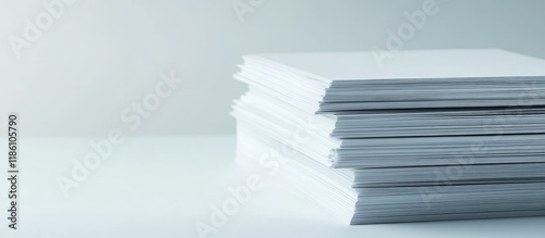 Stack of white paper on a w...