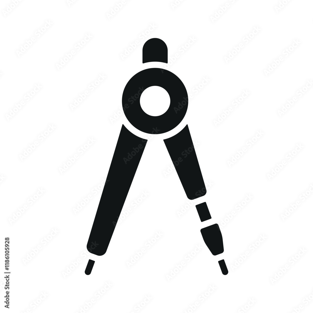 Ruler compass icon featuring a sleek and modern style, ideal for adding accuracy to engineering, architecture, or design-related projects Ruler compass icon featuring a sleek and modern style, ideal for adding accuracy to engineering, architecture, or design-related projects